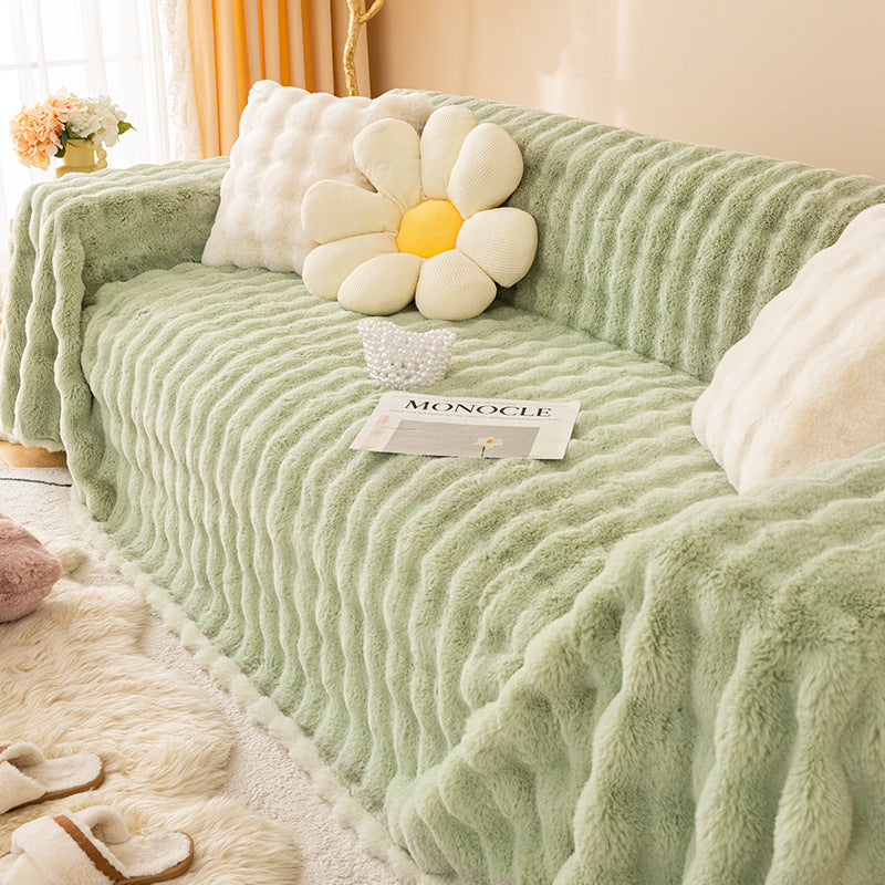 Colcover Plush Cream Style Sofa Cover