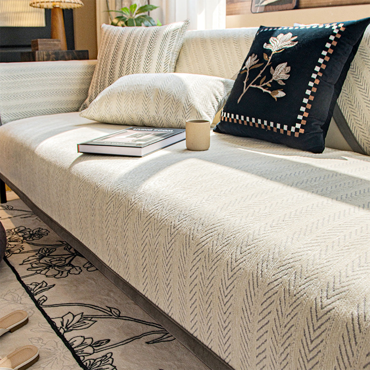 Colcover Fishbone Thread Anti Slip Sofa Cushion