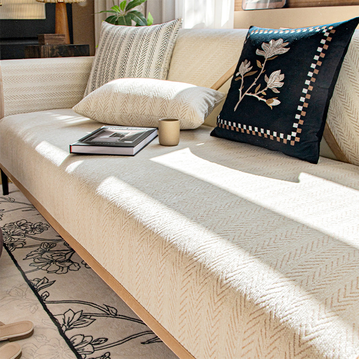 Colcover Fishbone Thread Anti Slip Sofa Cushion