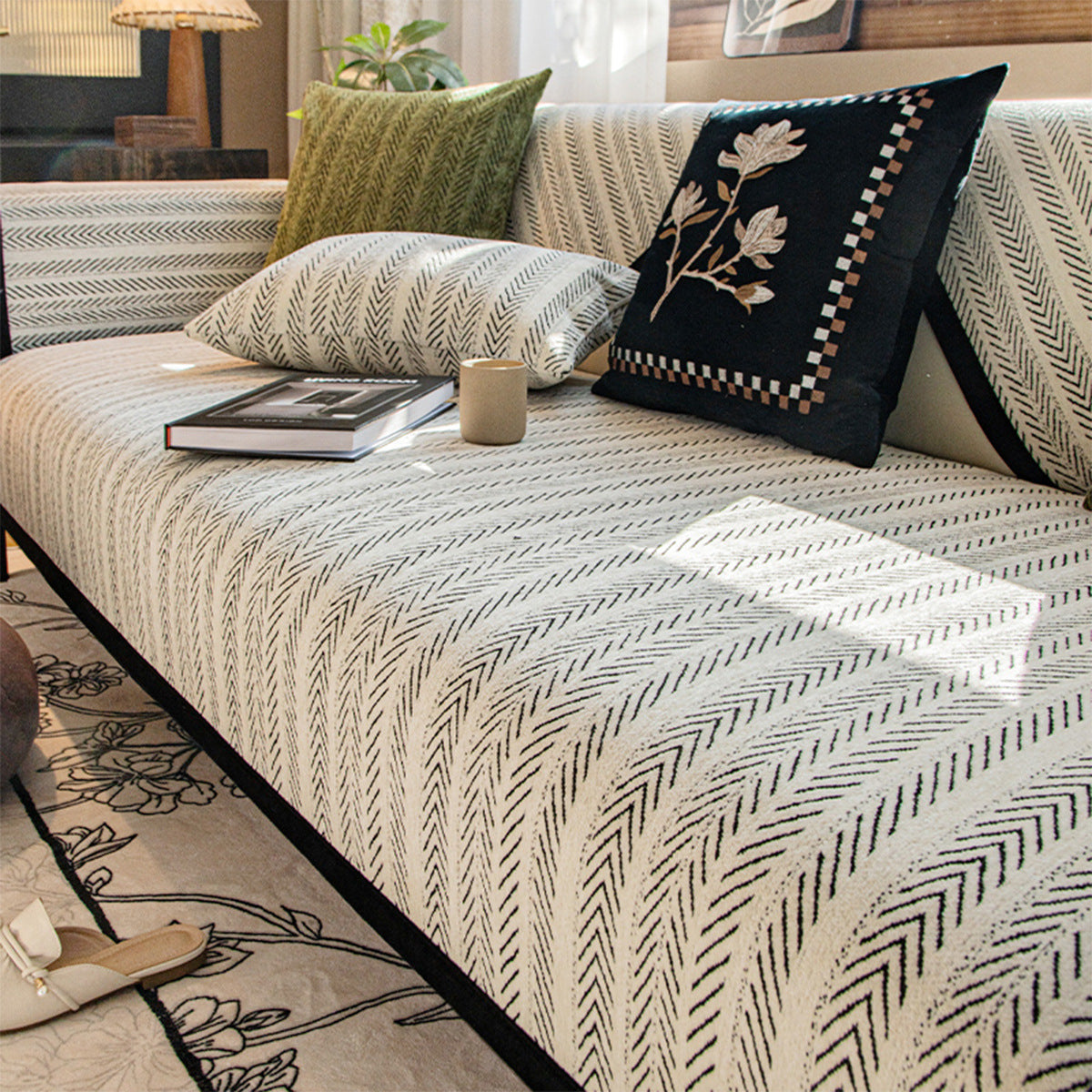 Colcover Fishbone Thread Anti Slip Sofa Cushion