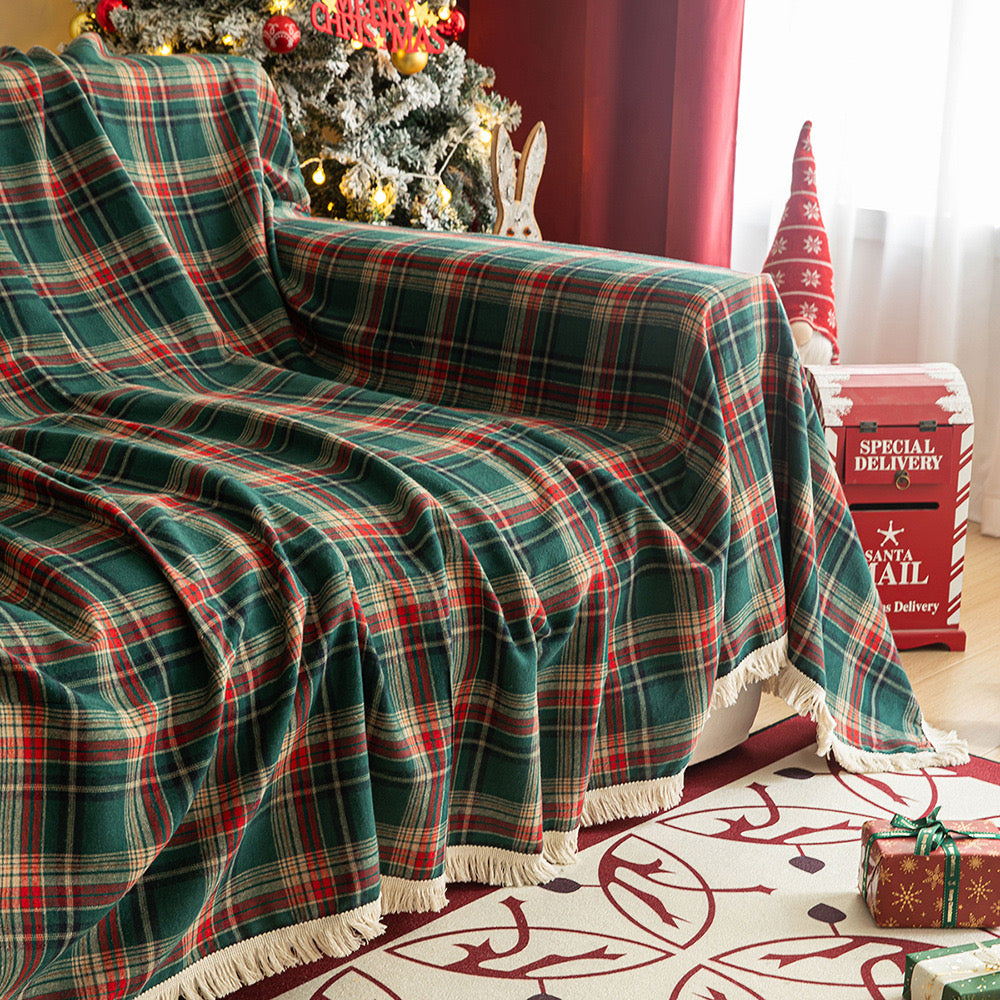 Colcover Christmas Checkered Sofa Cover