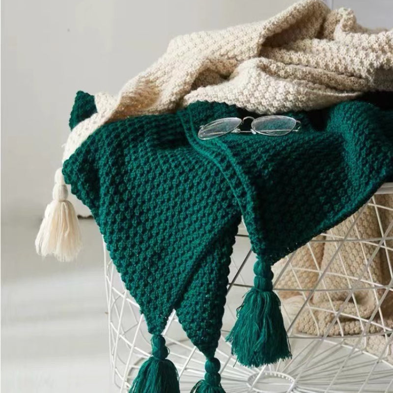 Tassel Knitted Blanket