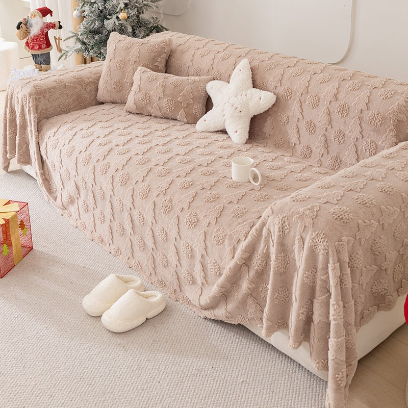 Colcover Christmas Tree Plush Sofa Cover