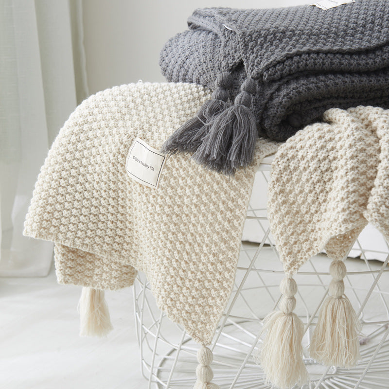 Tassel Knitted Blanket