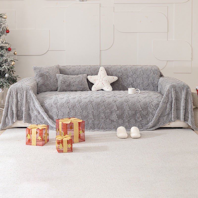 Colcover Christmas Tree Plush Sofa Cover