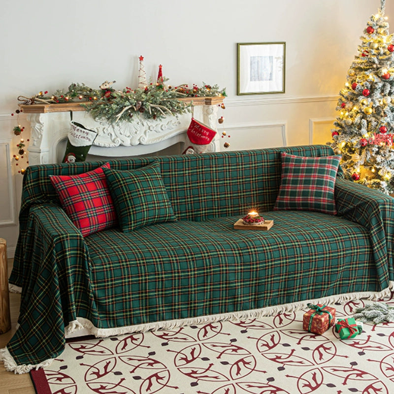 Colcover Christmas Checkered Sofa Cover