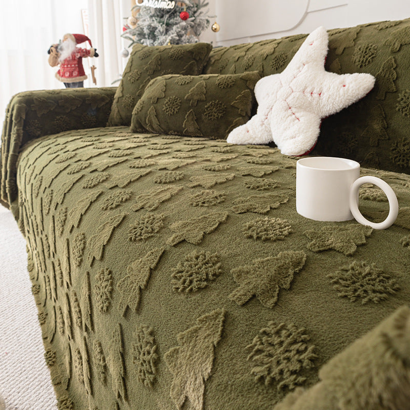 Colcover Christmas Tree Plush Sofa Cover